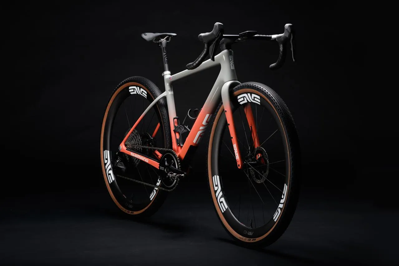 ENVE MOG in a grey-to-coral fade, lit in a dark studio